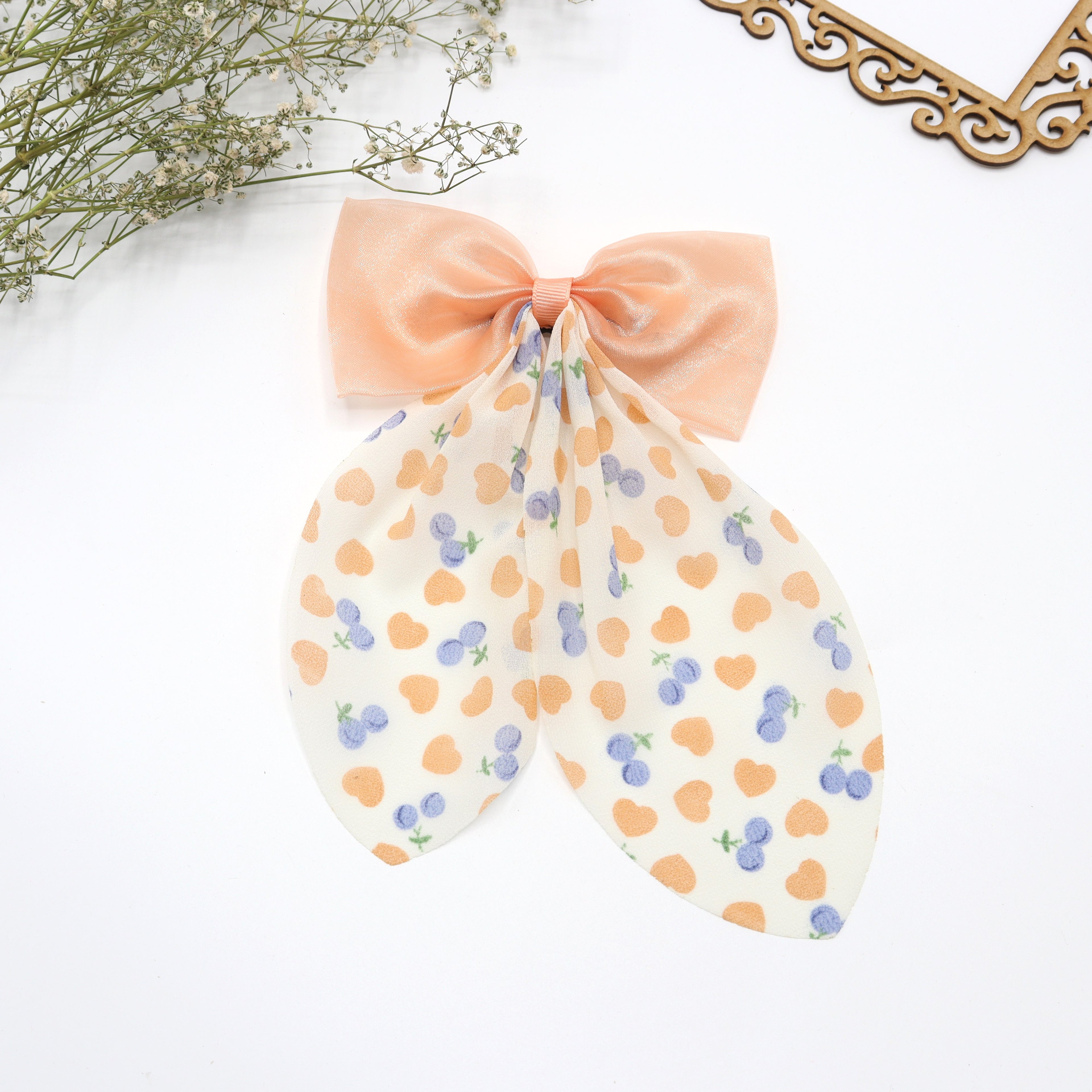 Cherry Blossom Oriental Hair Bow Clip