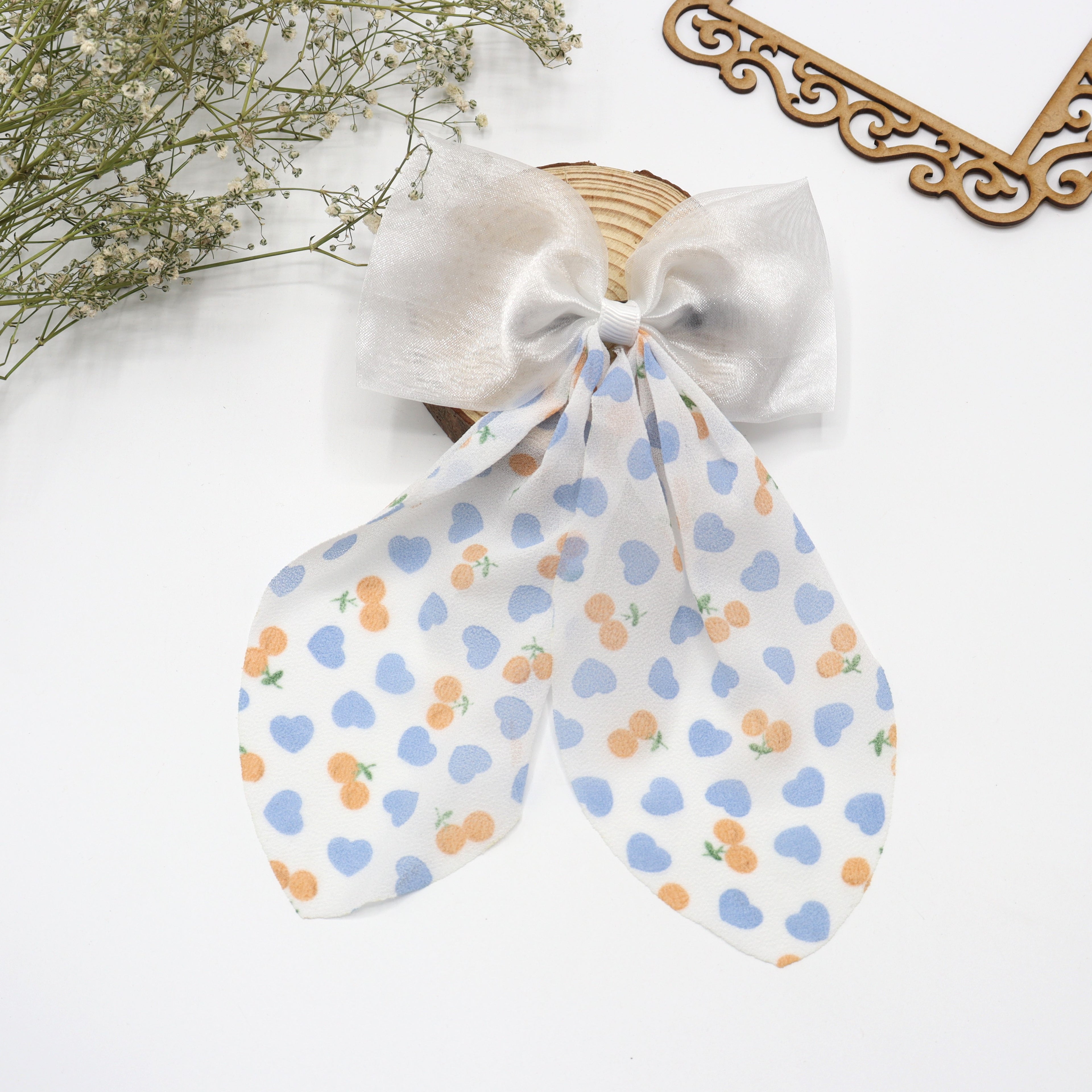 Cherry Blossom Oriental Hair Bow Clip