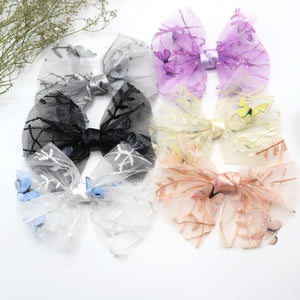 Butterfly Charm Net Hair Bow