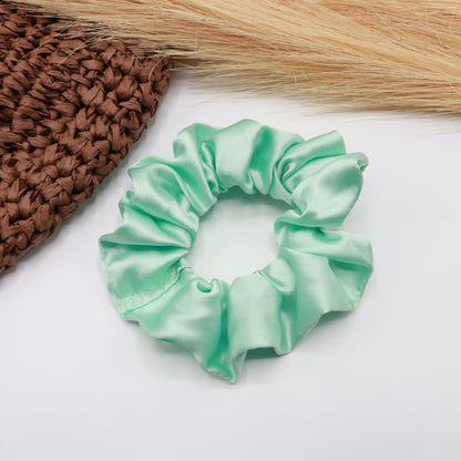 Vora Medium Silk Satin Scrunchie - Green Shade