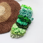 Vora Medium Silk Satin Scrunchie - Green Shade