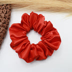 Vora Medium Silk Satin Scrunchie - Red yellow Shade