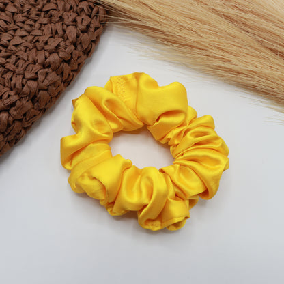 Vora Medium Silk Satin Scrunchie - Red yellow Shade