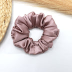 Vora Medium Silk Satin Scrunchie - Black Shade