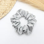 Vora Medium Silk Satin Scrunchie - Black Shade