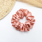 Vora Medium Silk Satin Scrunchie - Black Shade