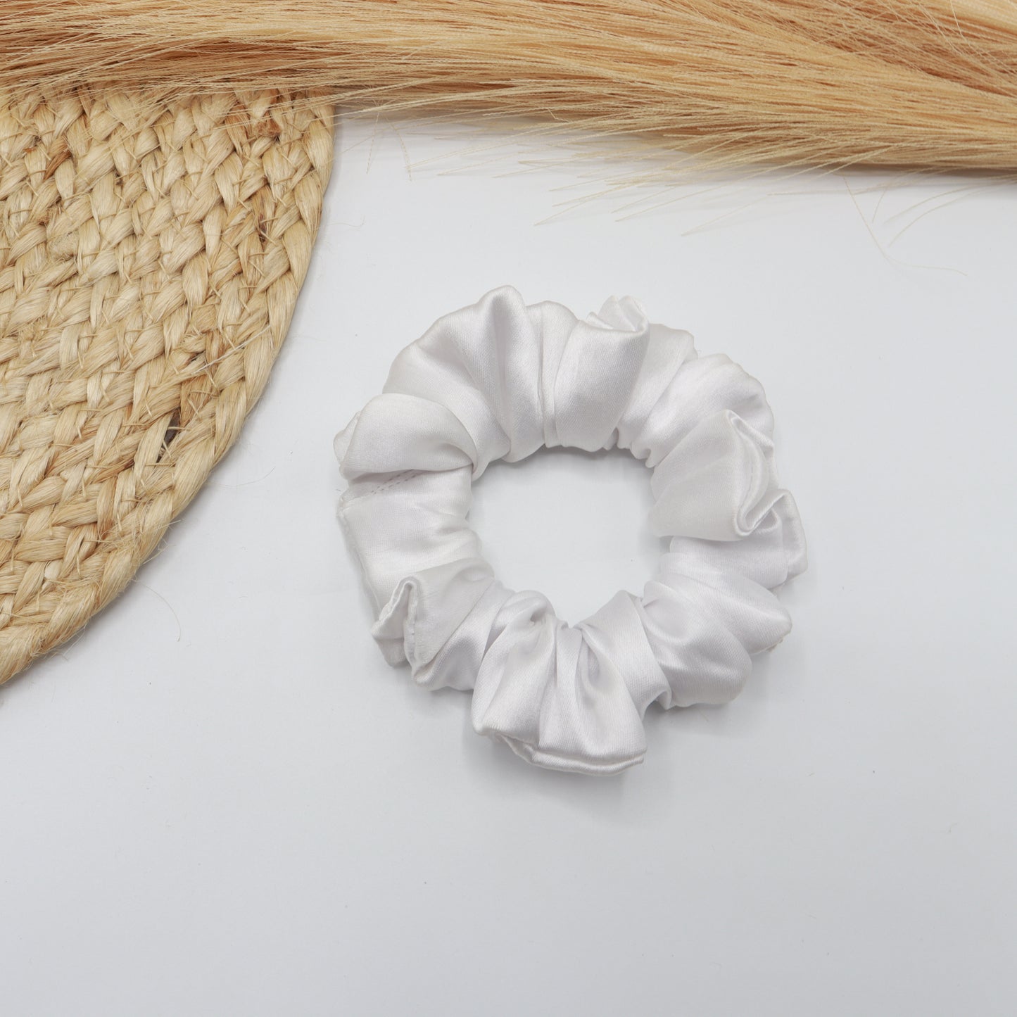 Vora Medium Silk Satin Scrunchie - Black Shade