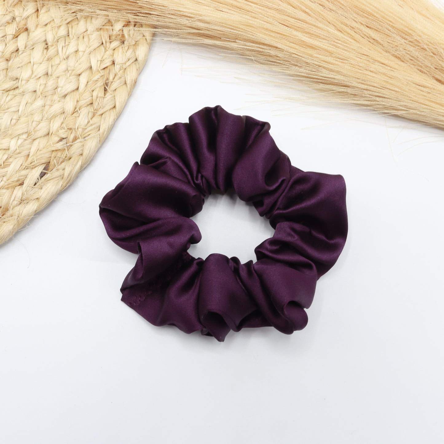 Vora Medium Silk Satin Scrunchie - Blue Shade