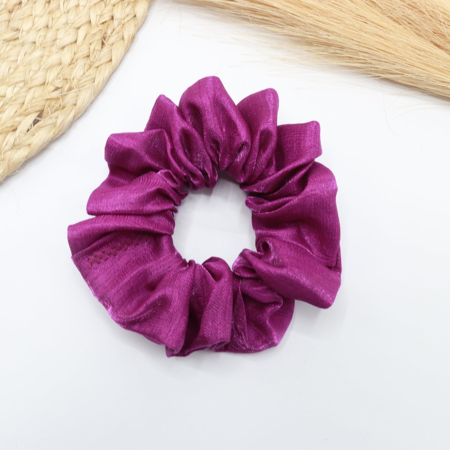Vora Medium Silk Satin Scrunchie - Blue Shade