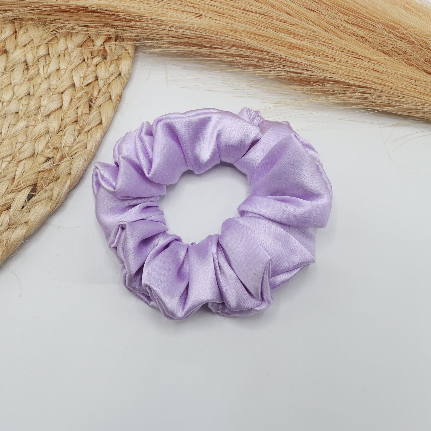 Vora Medium Silk Satin Scrunchie - Blue Shade