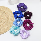 Vora Medium Silk Satin Scrunchie - Blue Shade