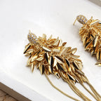 Elegant Party-Wear Drop Earrings Stainless Steel Leaf Earring