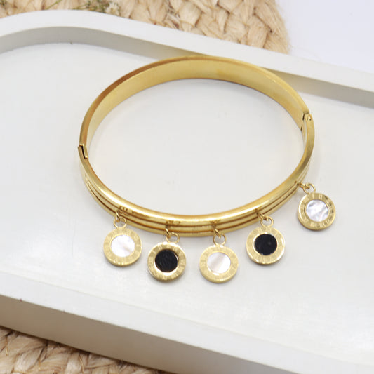Charms stainless steel plated gold 18 k never change color waterproof bracelet