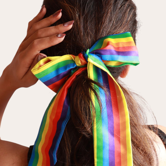 Rainbow Ribbon Scrunchie