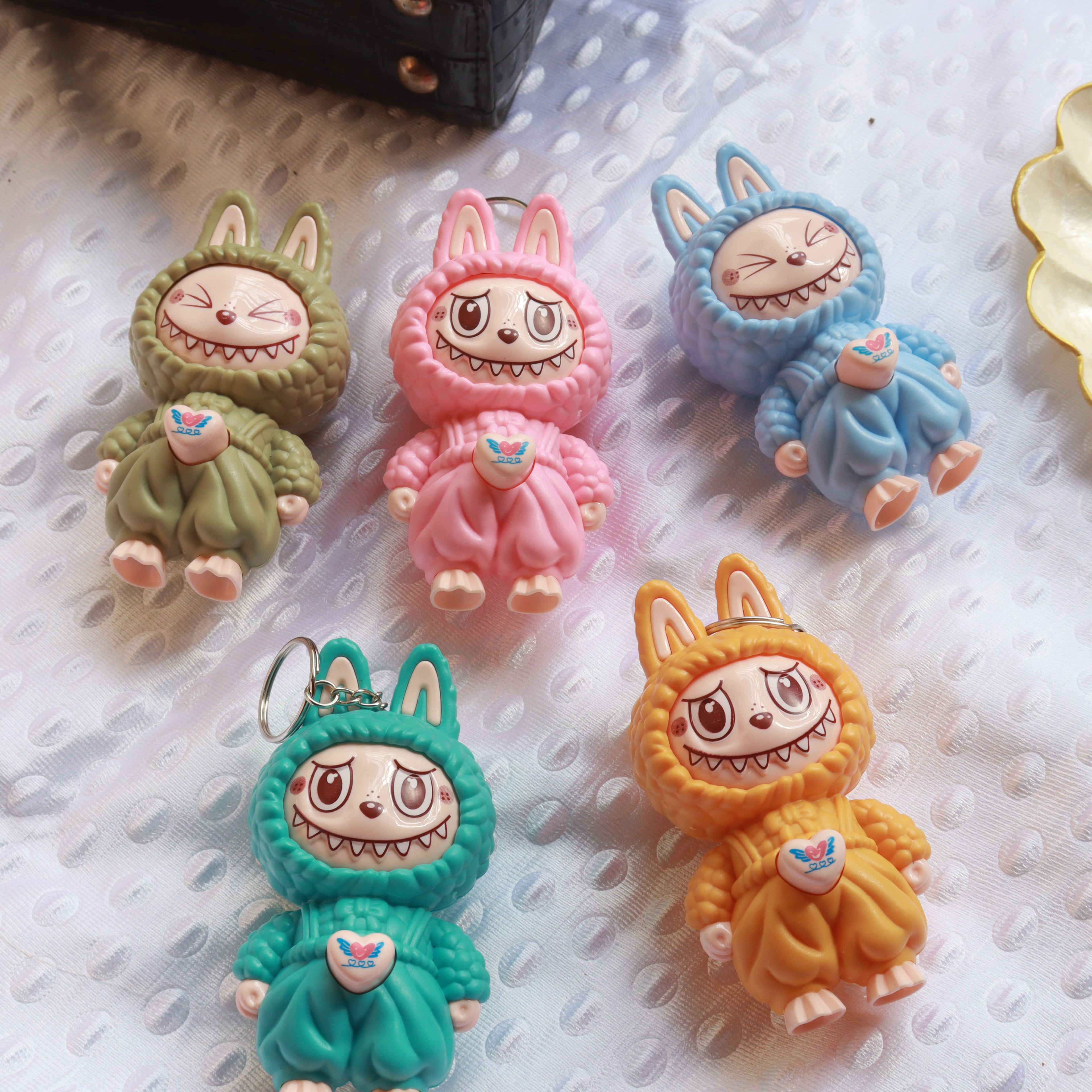 Lububu Bunny Keychain – Cute Face-Changing Expression Toy