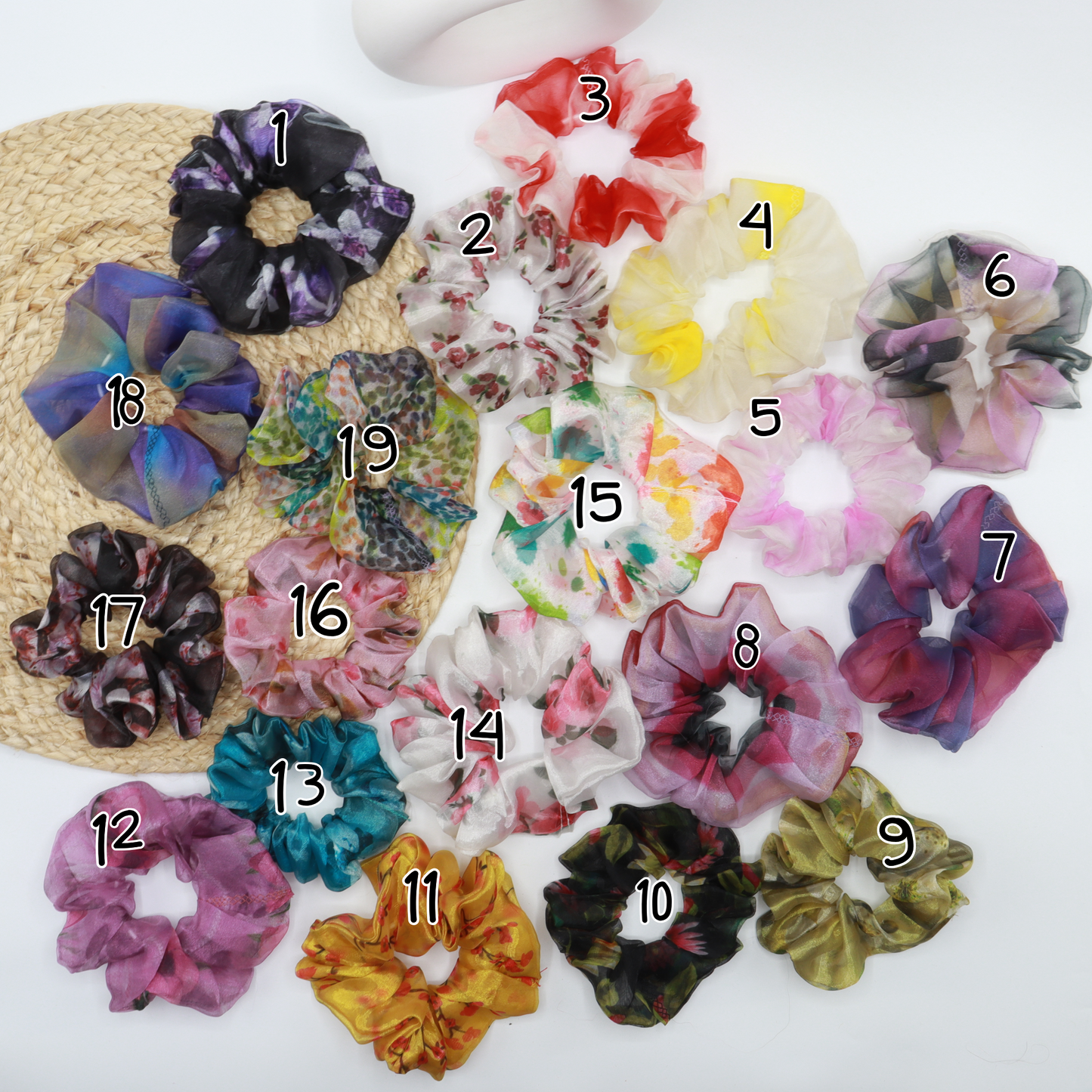 Organza Printed Scrunchies