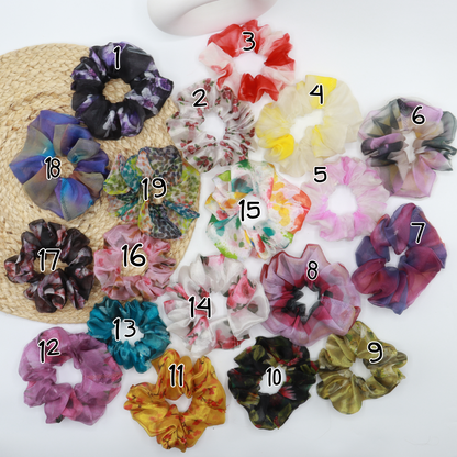 Organza Printed Scrunchies