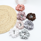 Vora Medium Silk Satin Scrunchie - Black Shade