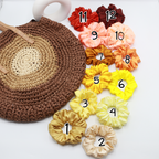 Vora Medium Silk Satin Scrunchie - Red yellow Shade
