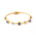 Evil eye stainless steel plated gold 18 k never change color waterproof bracelet