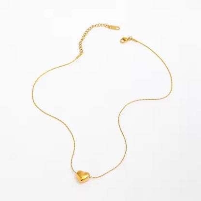 Stainless steel Women Heart Shaped Pendant with chain Neckless