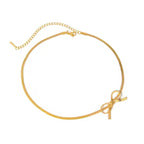 Bow stainless steel plated gold 18 k never change color waterproof bracelet