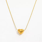 Stainless steel Women Heart Shaped Pendant with chain Neckless