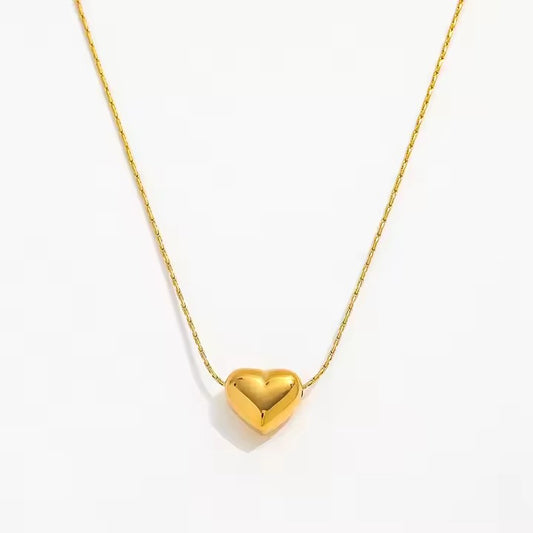 Stainless steel Women Heart Shaped Pendant with chain Neckless