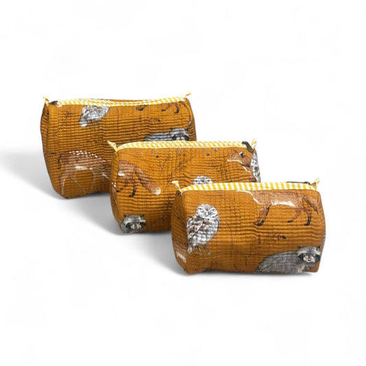 Animal Print Quilted Pouch Combo