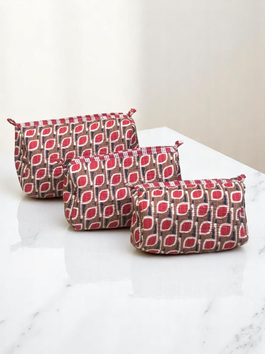 Ethnic Quilted Pouch Set