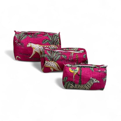 Animal Print Quilted Pouch Combo
