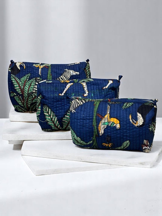 Animal Print Quilted Pouch Combo