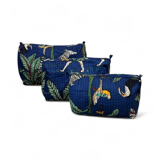 Animal Print Quilted Pouch Combo
