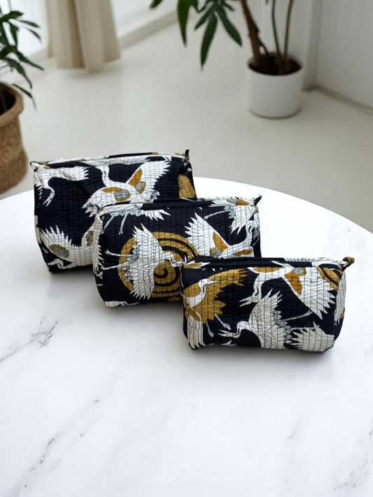Animal Print Quilted Pouch Combo