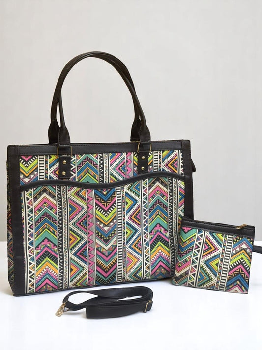 Wavy Tote with Pouch bag