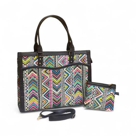 Wavy Tote with Pouch bag