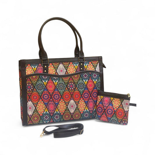 Wavy Tote with Pouch bag