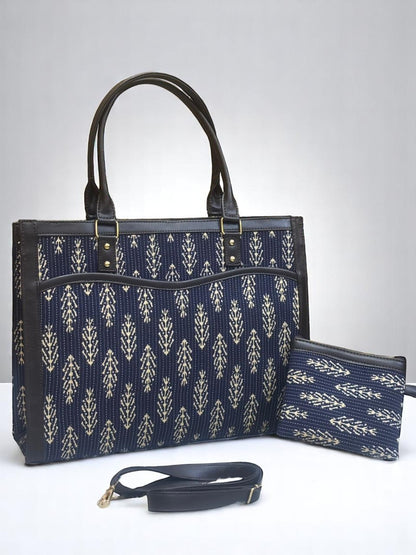 Wavy Tote with Pouch bag