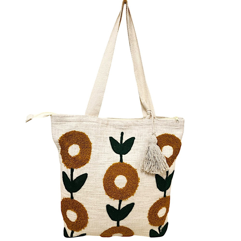 Artistic Floral Design Tote Bag