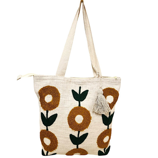 Artistic Floral Design Tote Bag