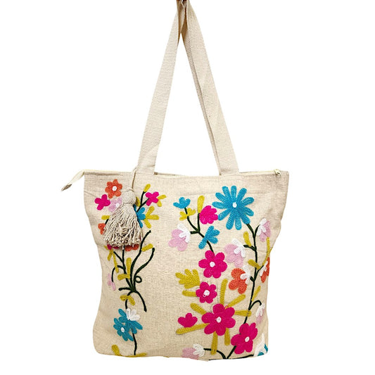 Artistic Floral Design Tote Bag