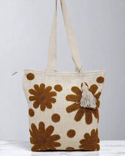 Artistic Floral Design Tote Bag