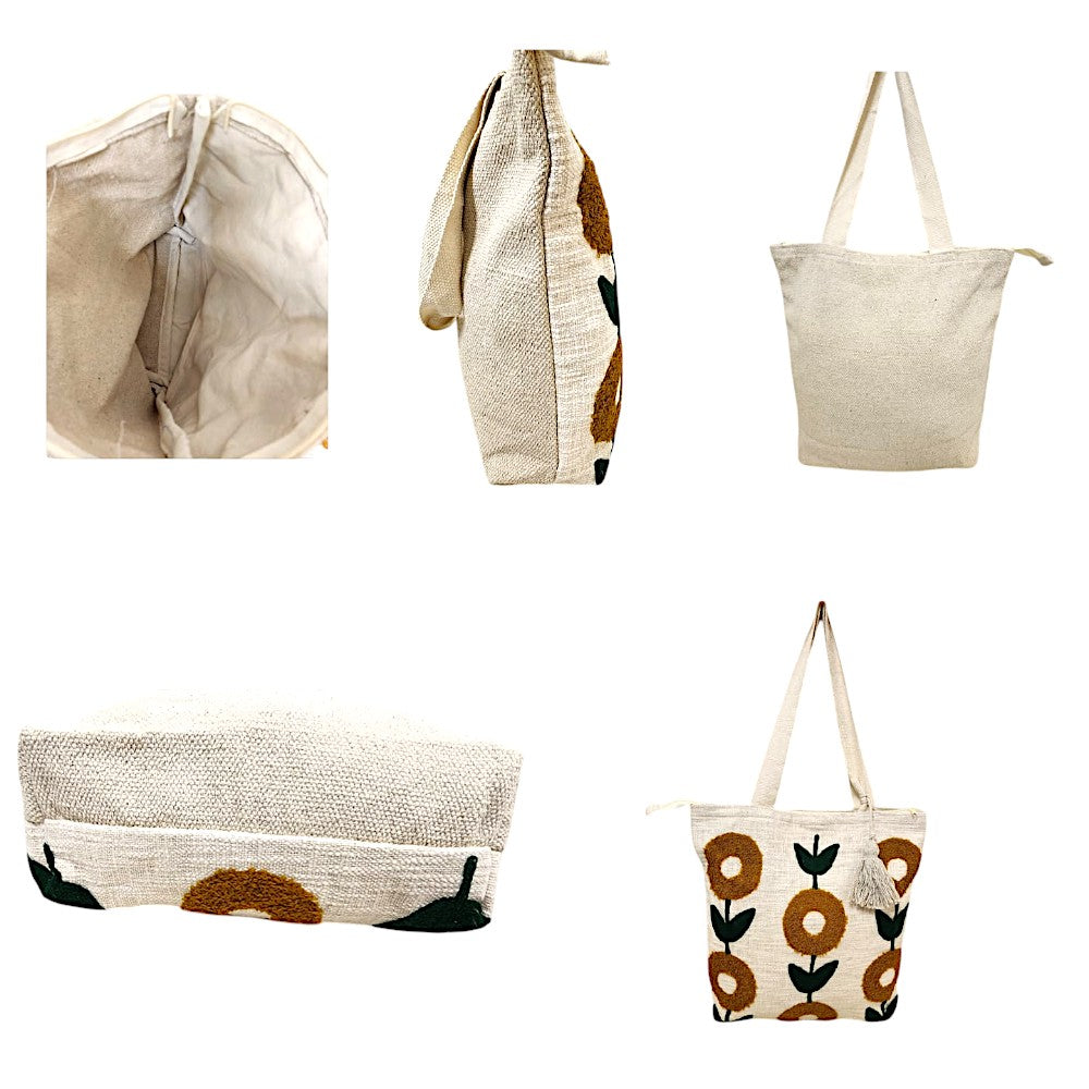 Artistic Floral Design Tote Bag