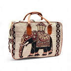 Ethnic Elephant Print Canvas Duffel Bag