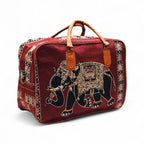 Ethnic Elephant Print Canvas Duffel Bag