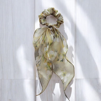 Organza Printed Scarf Scrunchie