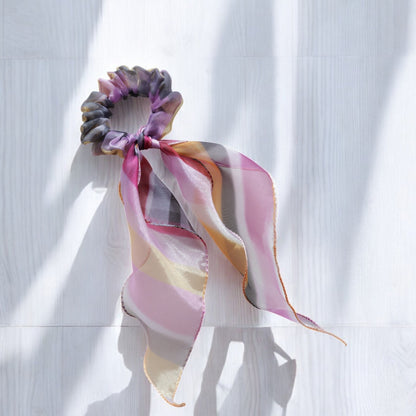 Organza Printed Scarf Scrunchie