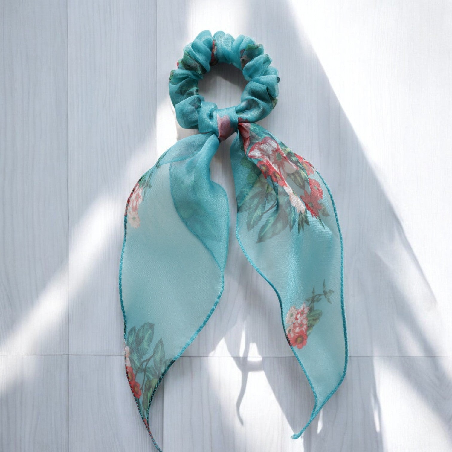 Organza Printed Scarf Scrunchie
