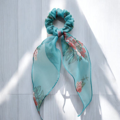 Organza Printed Scarf Scrunchie
