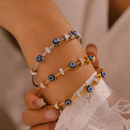 Evil eye stainless steel plated gold 18 k never change color waterproof bracelet